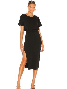 Lovers and Friends Easy Ruched Midi Dress Black size Small